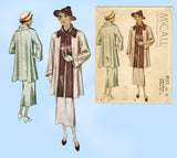 McCall 8317: 1930s Misses Suit w Swagger Coat Size 34 B Vintage Sewing Pattern