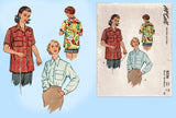 McCall 8336: 1950s Cute Misses Boyfriend Blouse Sz 34 B Vintage Sewing Pattern