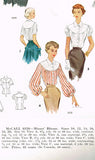 1950s Original Vintage McCall Sewing Pattern 8358 Stunning Misses Blouse Sz 34 B - Vintage4me2