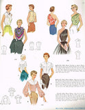 1950s Original Vintage McCall Sewing Pattern 8358 Stunning Misses Blouse Sz 34 B - Vintage4me2