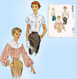 1950s Original Vintage McCall Sewing Pattern 8358 Stunning Misses Blouse Sz 34 B - Vintage4me2