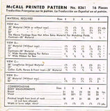 1950s Vintage McCall Sewing Pattern 8361 Toddler Girls Dress w Revers Size 6 Uncut
