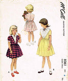 1950s Vintage McCall Sewing Pattern 8361 Toddler Girls Dress w Revers