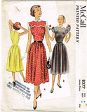 1950s Vintage McCalls Sewing Pattern 8377 Junior Misses Dress Size 9 28 Bust