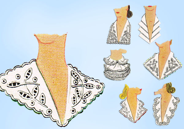 McCall 839: 1940s WWII Misses Embroidered Collars Set Vintage Sewing Pattern - Vintage4me2