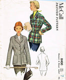 1950s Vintage McCalls Sewing Pattern 8400 Uncut Misses Blazer Jacket Size 34 B