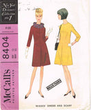 1960s Vintage McCalls Sewing Pattern 8404 Designer Mollie Parnis Dress Sz 32 B