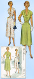 1950s Vintage McCall Sewing Pattern 8423 Plus Size Ladies Dress Size 40 Bust