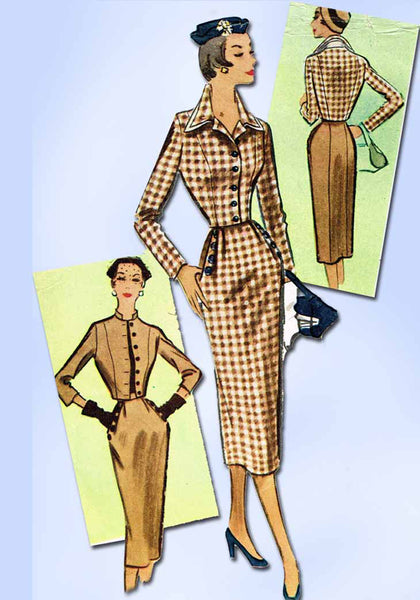 1950s Vintage McCalls Sewing Pattern 8438 Misses Tailored 2 Pc Suit Sz 32 B - Vintage4me2