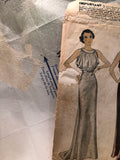 McCall 8521: 1930s Misses Backless Evening Gown Sz 38 B Vintage Sewing Pattern