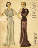 McCall 8521: 1930s Misses Backless Evening Gown Sz 38 B Vintage Sewing Pattern - Vintage4me2