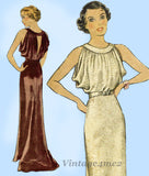 McCall 8521: 1930s Misses Backless Evening Gown Sz 38 B Vintage Sewing Pattern - Vintage4me2