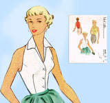 McCall's 8530: 1950s Misses Sleeveless Blouse Sz 32 Bust Vintage Sewing Pattern - Vintage4me2