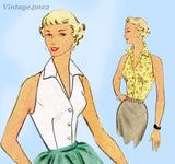 McCall's 8530: 1950s Misses Sleeveless Blouse Sz 32 Bust Vintage Sewing Pattern - Vintage4me2