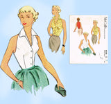 McCall's 8530: 1950s Misses Sleeveless Blouse Sz 32 Bust Vintage Sewing Pattern - Vintage4me2