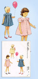 1950s Original Vintage McCalls Sewing Pattern 8533 Toddler Girls Dress Size 3