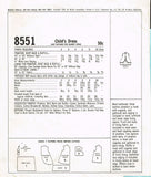 McCall's 8551: 1960s Helen Lee Toddler Girls Dress Size 5 Vintage Sewing Pattern