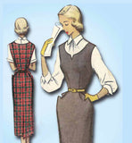 1950s Vintage McCalls Sewing Pattern 8589 Misses Jumper Dress Blouse Size 13 31B