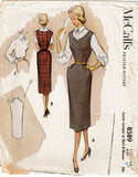 1950s Vintage McCalls Sewing Pattern 8589 Misses Jumper Dress Blouse Size 13 31B