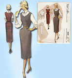 1950s Vintage McCalls Sewing Pattern 8589 Misses Jumper Dress Blouse Size 13 31B