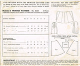 1950s Vintage McCalls Sewing Pattern 8624 Plus Size Wrap Around Skirt 30 Waist