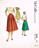 1950s Vintage McCalls Sewing Pattern 8705 Misses Street Skirt Size 26 Waist