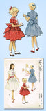 1950s Vintage McCalls Sewing Pattern 8709 Toddler Girls Tucked Party Dress Sz 6 - Vintage4me2