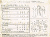 1950s Original Vintage McCall Pattern 8720 Uncut Misses Street Dress Sz 30 Bust