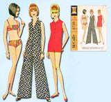 1960s Vintage McCall Sewing Pattern 8738 Misses Bathing Suit & Jumpsuit Sz 31 B - Vintage4me2