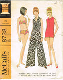 1960s Vintage McCall Sewing Pattern 8738 Misses Bathing Suit & Jumpsuit Sz 31 B - Vintage4me2