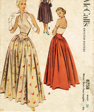 1950s Vintage McCalls Sewing Pattern 8738 Rare Floor Length Evening Skirt Sz 26W