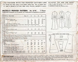 McCall's 8748: 1950s Uncut Misses Housecoat Size 30 Bust Vintage Sewing Pattern