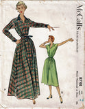 McCall's 8748: 1950s Uncut Misses Housecoat Size 30 Bust Vintage Sewing Pattern