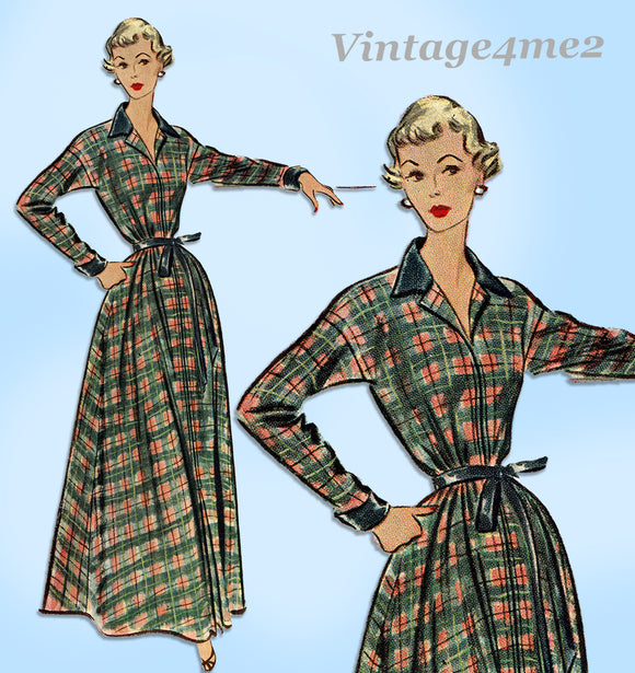 McCall's 8748: 1950s Uncut Misses Housecoat Size 30 Bust Vintage Sewing Pattern