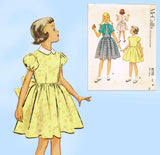 1950s Vintage McCall's Sewing Pattern 8770 Little Girls Dress Size 8