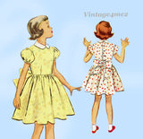 1950s Vintage McCall's Sewing Pattern 8770 Little Girls Dress Size 8
