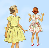 1950s Vintage McCall's Sewing Pattern 8770 Little Girls Dress Size 8