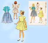 1950s Vintage McCall's Sewing Pattern 8770 Little Girls Dress Size 8