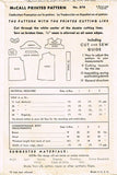 1940s Vintage McCall Sewing Pattern 878 WWII Baby Girls Smocked Dress Size 6 mos