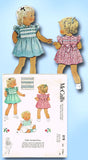 1940s Vintage McCall Sewing Pattern 878 WWII Baby Girls Smocked Dress Size 6 mos