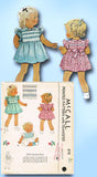 1940s Vintage McCall Sewing Pattern 878 Toddler Girls Dress with Smocking Size 2