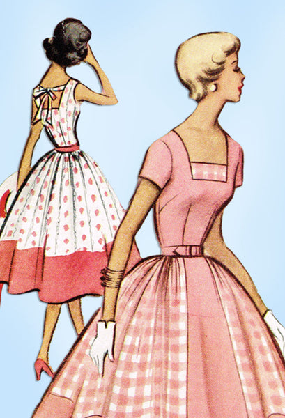 1950s Original Vintage McCalls Sewing Pattern 8789 Misses Sun Dress Size 30 Bust - Vintage4me2