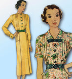 1930s Vintage McCall Sewing Pattern 8791 Misses Tucked Art Deco Dress Sz 34 Bust - Vintage4me2