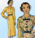 1930s Vintage McCall Sewing Pattern 8791 Misses Tucked Art Deco Dress Sz 34 Bust - Vintage4me2