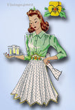 1940s Vintage McCall Sewing Pattern 884 WWII Misses Necktie Apron Fits All