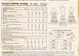 1950s Vintage McCalls Sewing Pattern 8873 Misses 2 PC Squaw Dress Sz 30 B - Vintage4me2