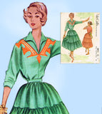 1950s Vintage McCalls Sewing Pattern 8873 Misses 2 PC Squaw Dress Sz 30 B - Vintage4me2
