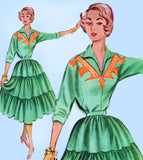 1950s Vintage McCalls Sewing Pattern 8873 Misses 2 PC Squaw Dress Sz 30 B - Vintage4me2