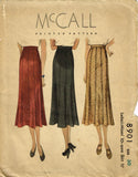 McCall 8901: 1930s Plus Size Misses 10 Gore Skirt 30 W Vintage Sewing Pattern