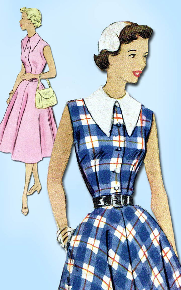 1950s Vintage McCalls Sewing Pattern 8904 Misses Sun Dress Size 17 35 Bust